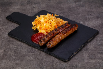 Sausages with cabbage