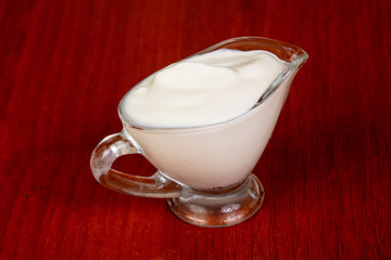 Sour cream in the bowl