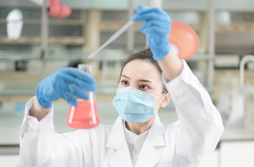 Female scientist working in the laboratory