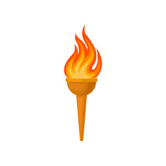 Torch with flame vector Illustration on a white background