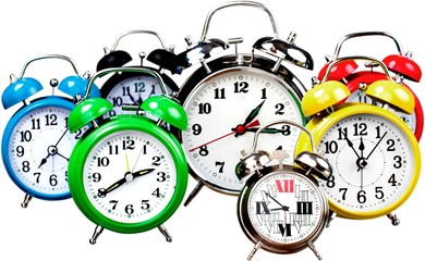 Collection of Alarm Clocks - Isolated