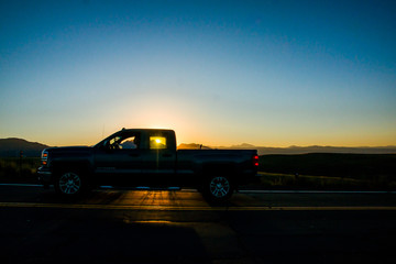Fototapeta na wymiar Sunset drive in Colorado