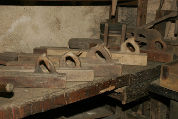  Old tools and machinery in old  copper objects factory