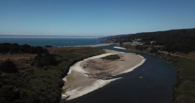 View of the Pacific Ocean from the Gualala River