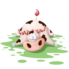 Funny, cute, crazy cartoon cow characters Vector eps 10