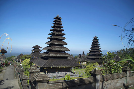 Gopuras or towers of Pura besakih temple, Indonesia