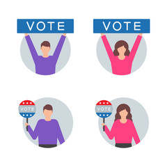 Vote, poll vector illustrations with character