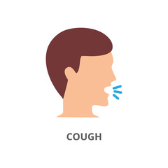 Cough flat vector icon