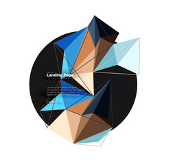 Vector 3d triangle abstract background, polygonal geometric design