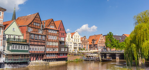 Panorama of the historic harbor of Luneburg, Germany
