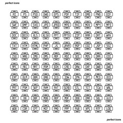 File type Outline Icons perfect pixel