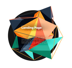 Polygonal geometric design, abstract shape made of triangles, trendy background