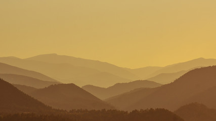 Beautiful sunset over the Rocky Mountains