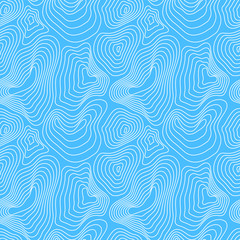 Heights map, white contour on blue, seamless pattern