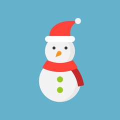 snowman flat icon, Christmas theme set