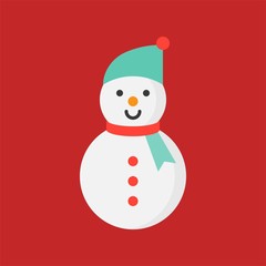 snowman flat icon, Christmas theme set