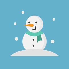 snowman flat icon, Christmas theme set