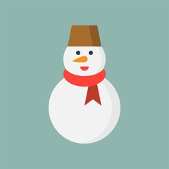 snowman flat icon, Christmas theme set