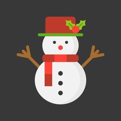 snowman flat icon, Christmas theme set