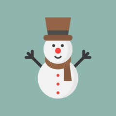 snowman flat icon, Christmas theme set