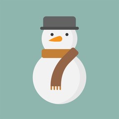 snowman flat icon, Christmas theme set
