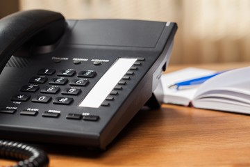 Office Desk with Telephone and Agenda