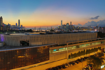 hong kong sunset view by the fall season