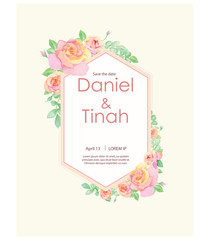 Floral wedding frame template