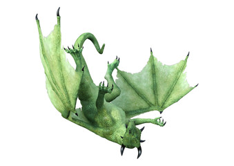 3D Rendering Fantasy Dragon on White