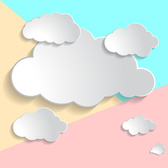 Obraz premium Flat art design graphic image of clouds collection on pink and b