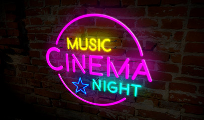 Music cinema night neon