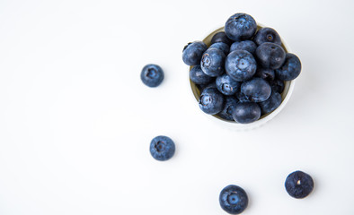 blueberry on white background.