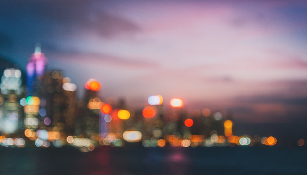 Blurred Photo  cityscape with bokhe abstract background,Background concept