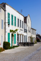 Alley and old Houses in st martin ile de re, france