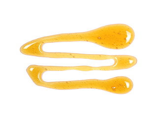 Honey isolated on white background, top view