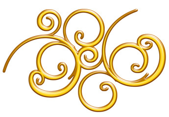 golden ornament, 3d illustration