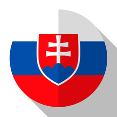 Obraz premium Flag Slovakia - round flatstyle button with a shadow.