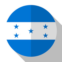 Flag Honduras - round flatstyle button with a shadow.
