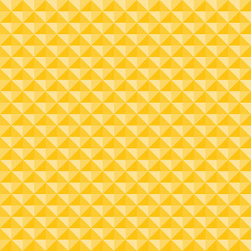 Yellow Geometric Triangles Pattern Seamless Background And Texture.