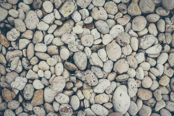 White pebbles stone texture and background 