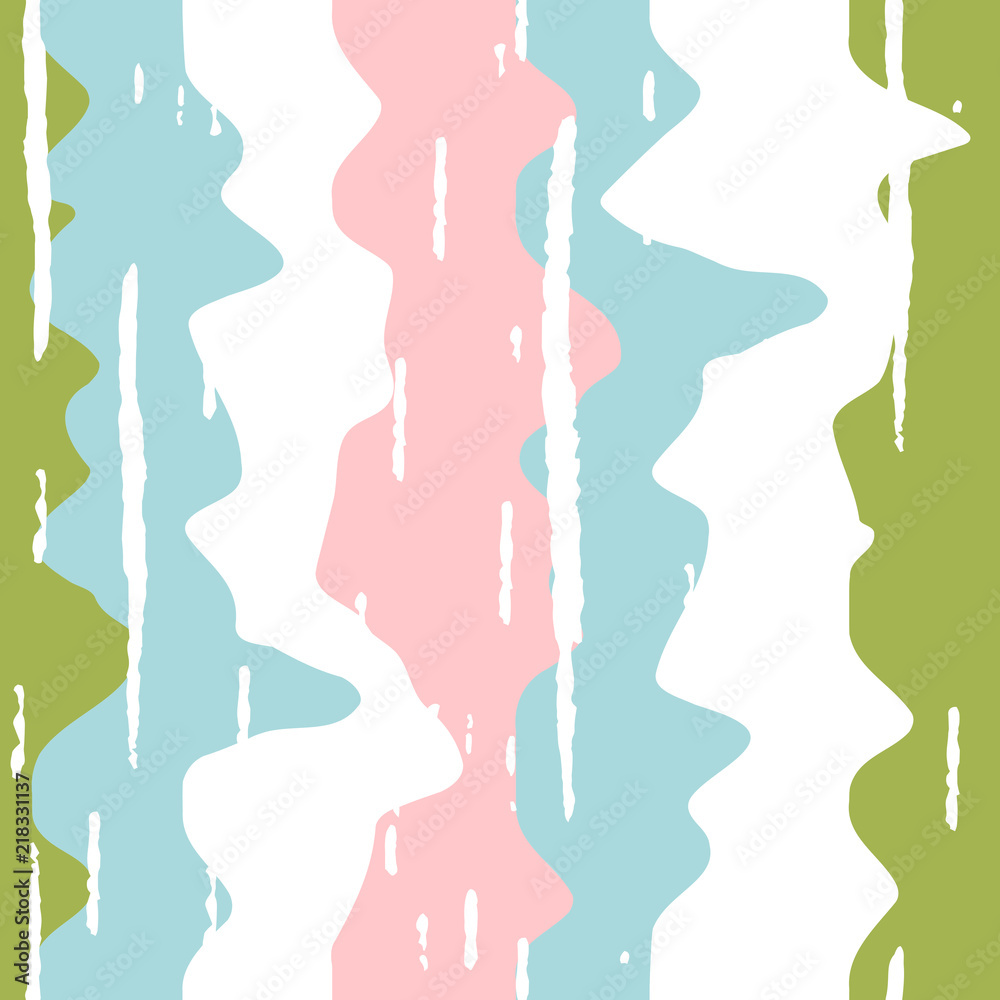 Poster Abstract wavy line pattern, seamless vector geometric background.