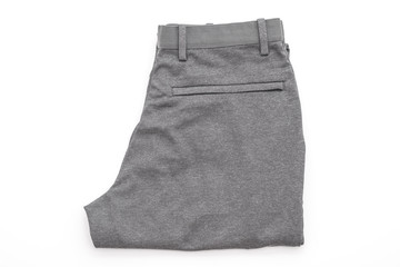 men's grey pants on white background