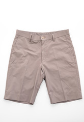 beige short pants isolated on white background