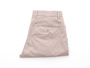 beige short pants isolated on white background