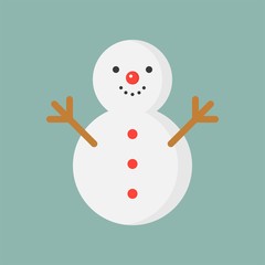 snowman flat icon, Christmas theme set