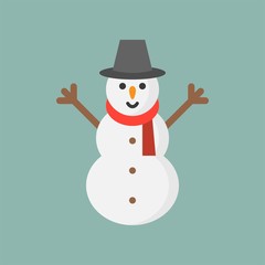 snowman flat icon, Christmas theme set