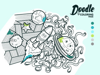 Doodle Illustration Funny Cosmos