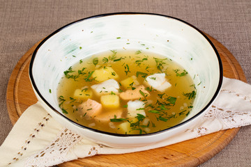 Fish salmon soup