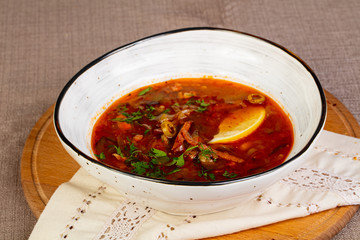 Traditional Solyanka soup