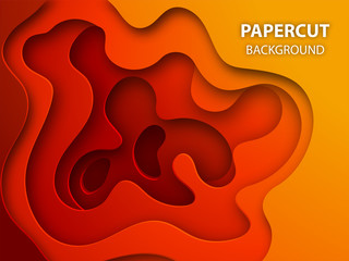 Origami art or creative paper layer cutout background.